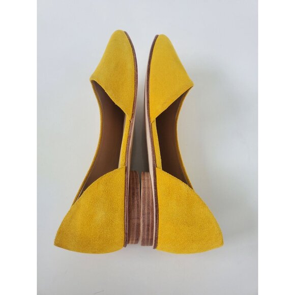 Tony Blanco Anthropologie Mustard Yellow Flats Size 40 US 9.5 - 10 Suede Shoes - Picture 9 of 15
